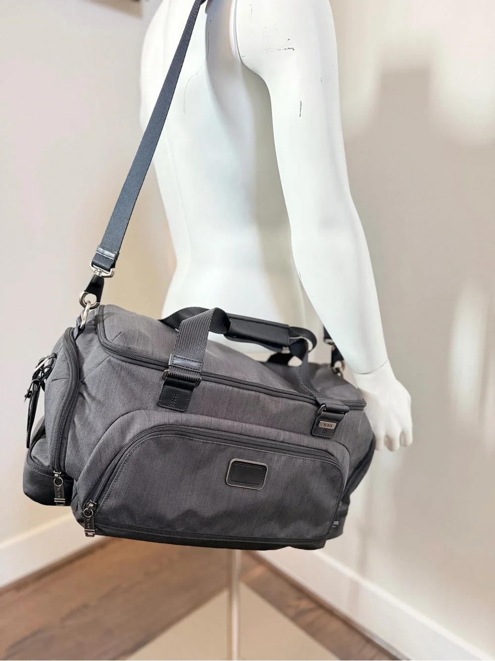 Tumi Gray Weekend Duffel Bag with Removable Shoulder Strap